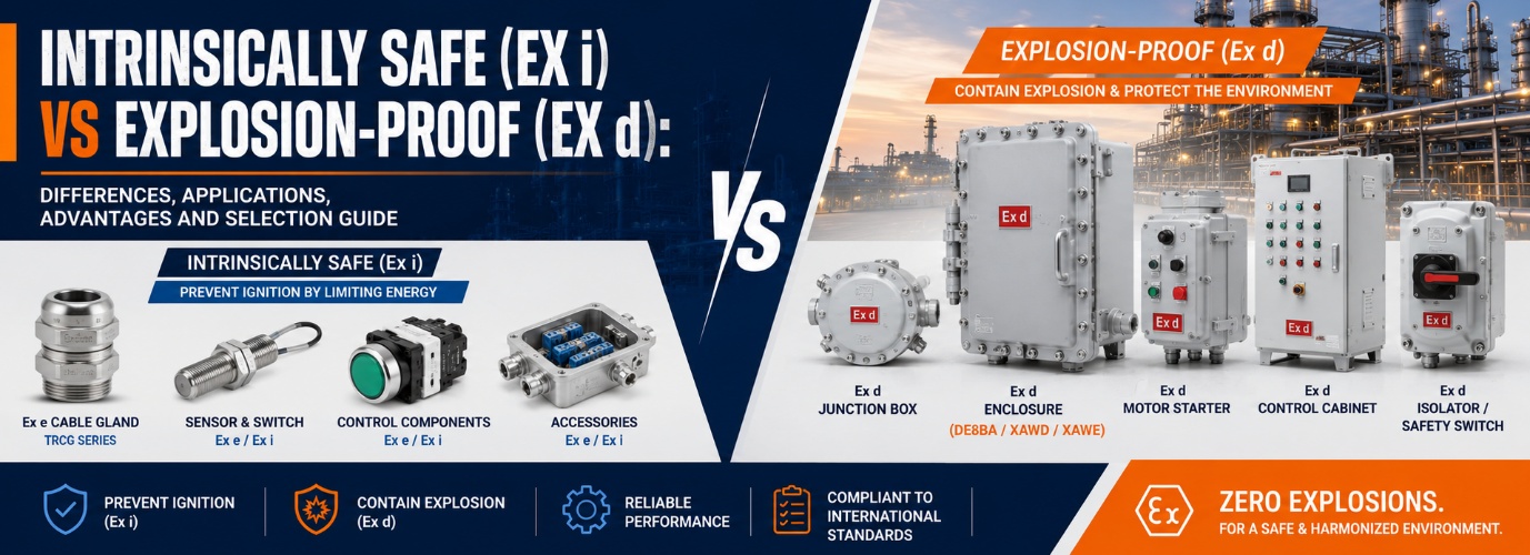 Intrinsically Safe (Ex i) vs Explosion-Proof (Ex d): Differences, Applications, Advantages and Selection Guide