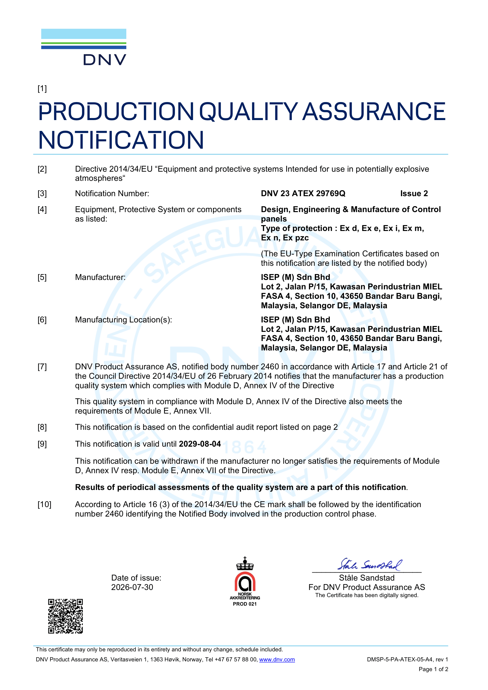 DNV 23 ATEX 29769Q issue 1-signed